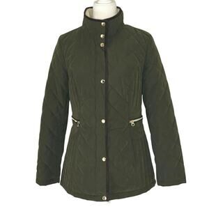 Nautica Quilted Sherpa-lined Utility Jacket Coat Women's S | Olive Green | EUC
